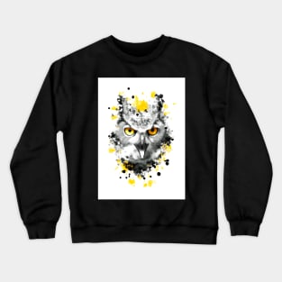 Owl with orange eyes Crewneck Sweatshirt